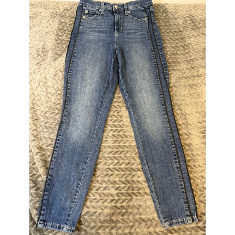 Banana Republic Curvy High Rise Skinny Jeans  Side Stripe Womens Size 6 0164